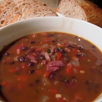 Cuban Black Bean Soup with Sofrito and Smoked Turkey
